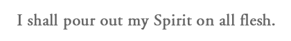 "I shall pour at my spirit in the last days."